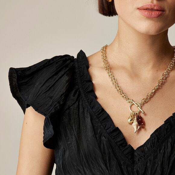 J. Crew Women's Palermo Dress in Viscose-Blend Crinkle Black Size Large NWT - Picture 3 of 15